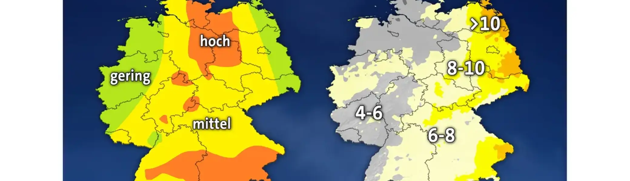 Gewitterwahrscheinlichkeit und Sonnenstunden am Mittwoch | © tagesschau.de